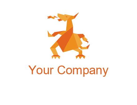 origami dragon logo