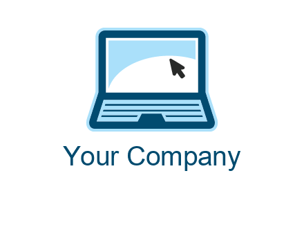 laptop with pointer computer logo