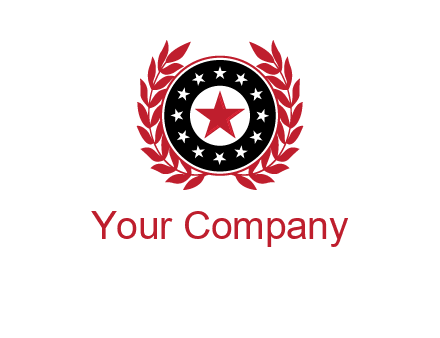 stars, leaves and circle security logo