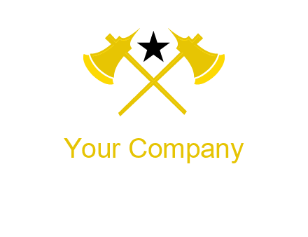 crossed battle axes with star logo