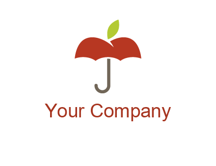 umbrella with an apple top logo