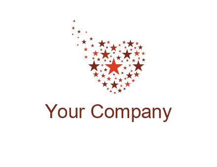 stars in heart shape logo
