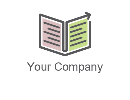 book with line arrow icon