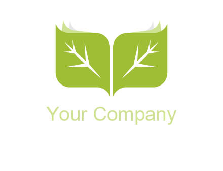 leaves with book icon