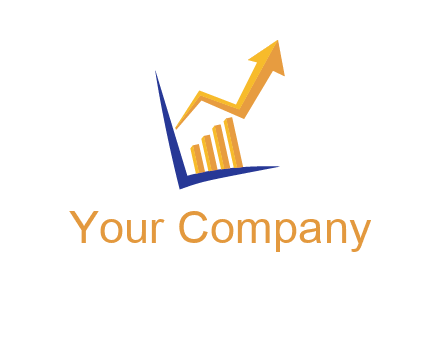 arrow and bar chart finance logo