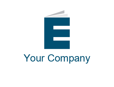 letter E in book