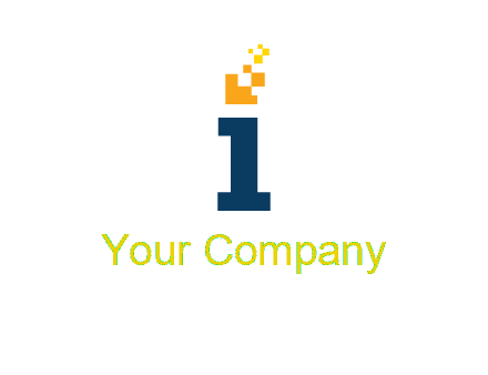 Letter I with pixels logo