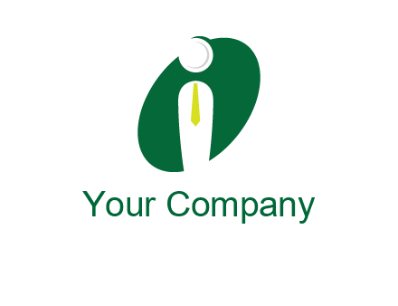 stick figure with tie in letter I