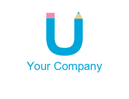 letter U with pencil
