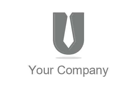 letter U logo with tie icon