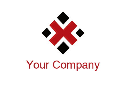 Letter X in rhombus shape