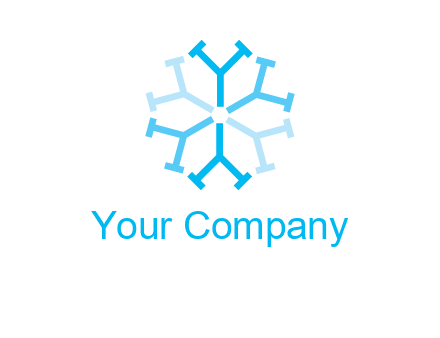 letter Y in rotation forming snowflake