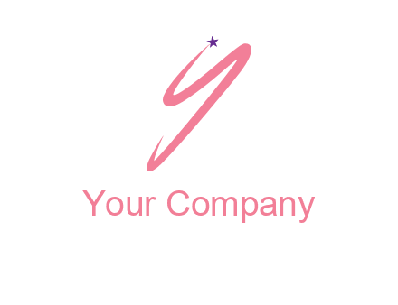 abstract brush stroke letter Y with star