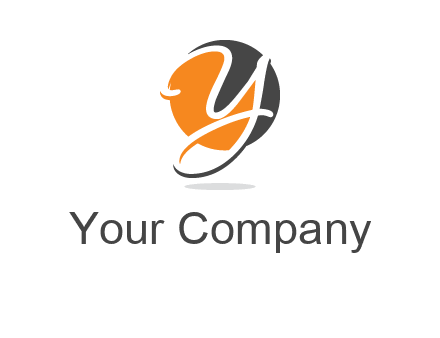 negative spacing script font letter Y in circle