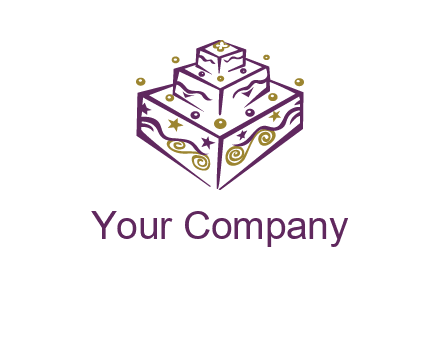 3 level 3d cake logo