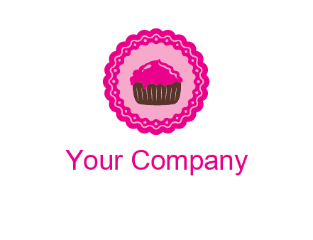 cupcake logo in circle