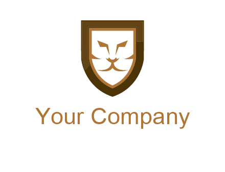 lion face in shield logo