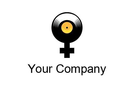 cross sign with gramophone cd logo