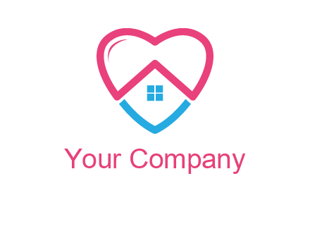 Heart shape with home icon