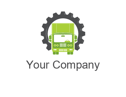 construction truck in a gear icon