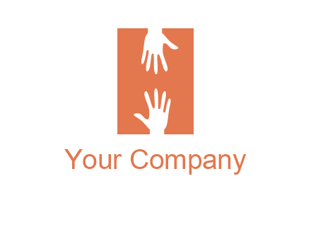 two hands reaching for one another to form an H