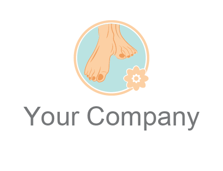 manicured feet and flower in circle spa logo
