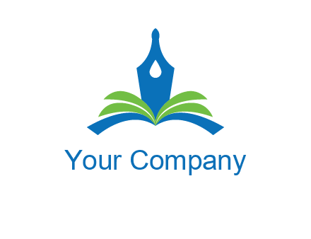 pen nib on horizontal book publishing logo
