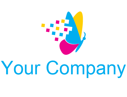 pixels on butterfly wings printing logo