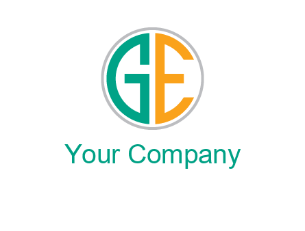 Letters GE are in a circle logo