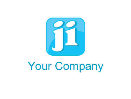 Letters Ji inside rounded square logo