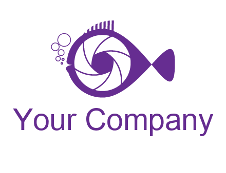 shutter in fish blowing bubbles photography logo
