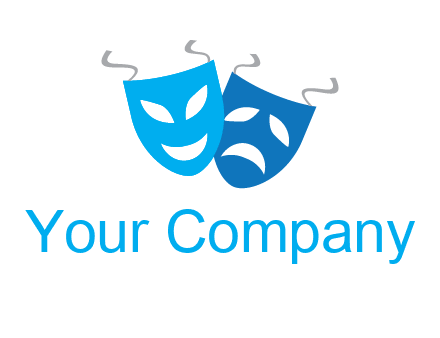 two theater masks entertainment logo