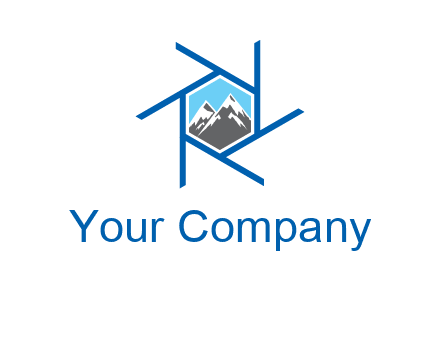 mountains in shutter outline photography logo