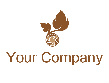 shutter in circle with iris and leaves photography logo