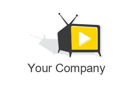 play button inside TV logo