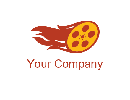 film reel incorporated with fire logo