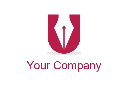 letter U incorporated with pen logo