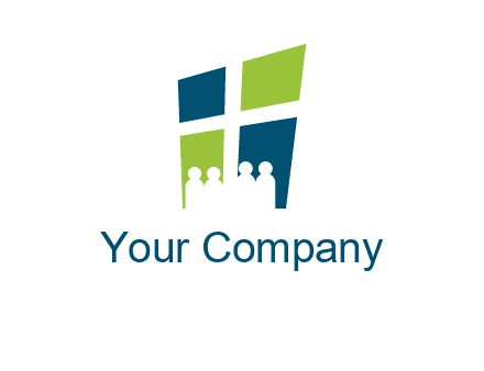 abstract people in front of window logo