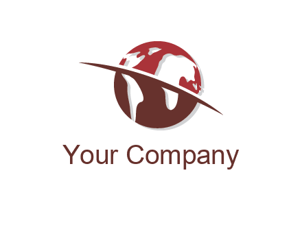 swoosh on the globe logo