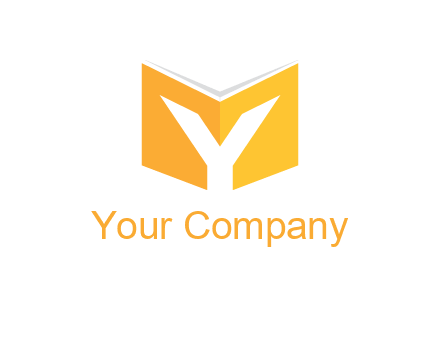 Letter Y with book logo