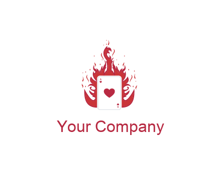 ace of hearts flame vector