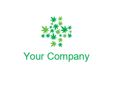 marijuana creating medical cross symbol