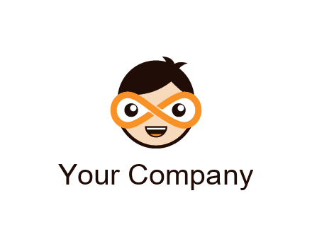 child face with infinity mask logo