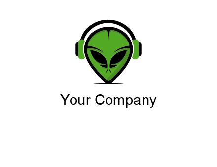 alien face with headphones logo