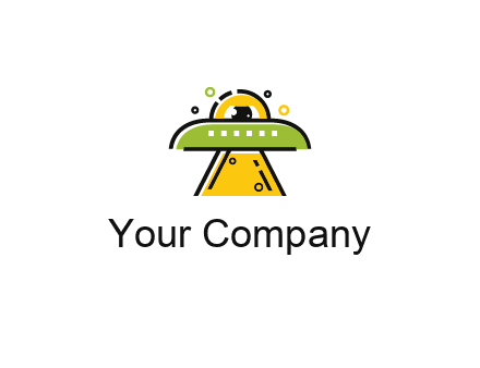 alien eye and spaceship logo