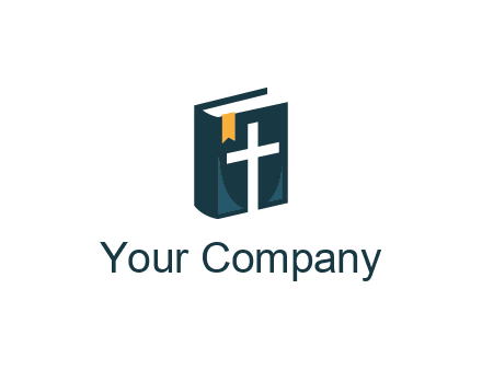 cross and bible with bookmark logo