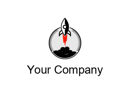 rocket launching logo