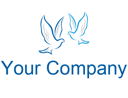 outline of doves facing each other animal logo