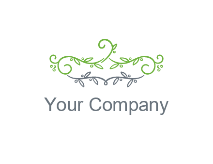 floral design logo with vines