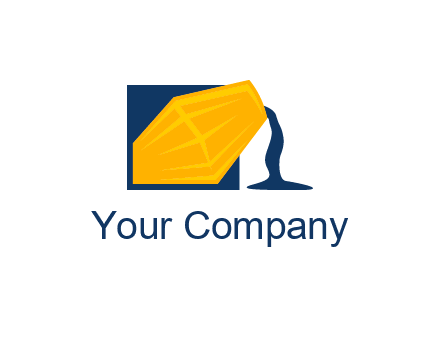 construction logo showing cement pouring out of a mixer